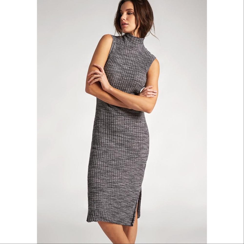 Roxy Hello Fall Sleeveless Rib Knit Midi, Grey